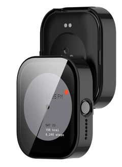 Generic Case Compatible with CMF by Nothing Watch Pro, Full Coverage Slim Hard Case Protective Bumper Built-in Tempered Glass Screen Protector Shell for CMF by Nothing Watch Pro (Black)  - Image 3