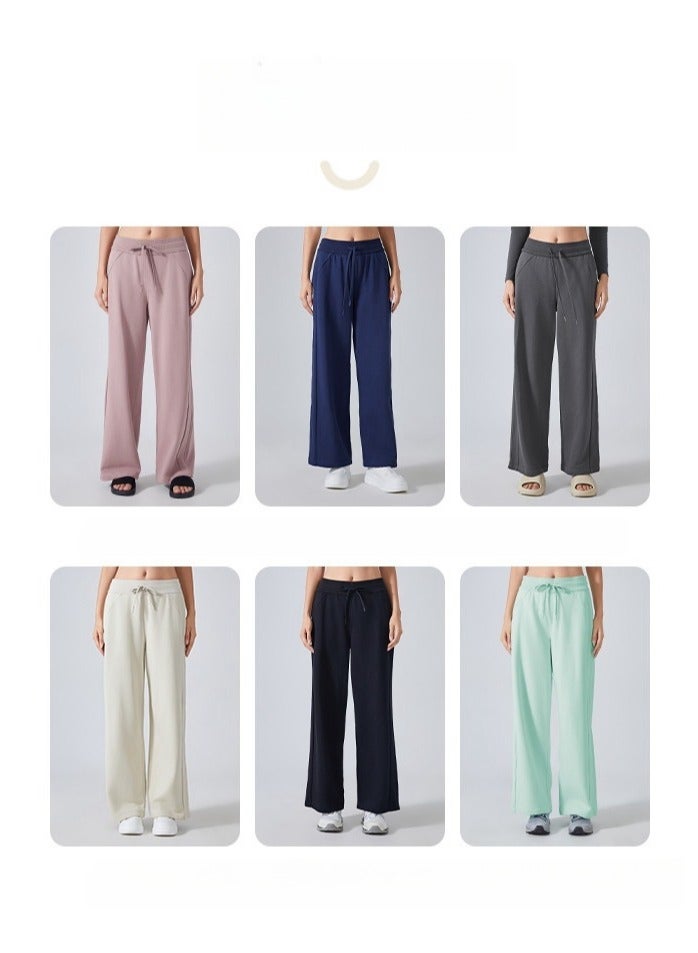 Fashionable And Versatile Sports High Waist Slimming Casual Loose Wide Leg Pants Yoga Pants - Image 3