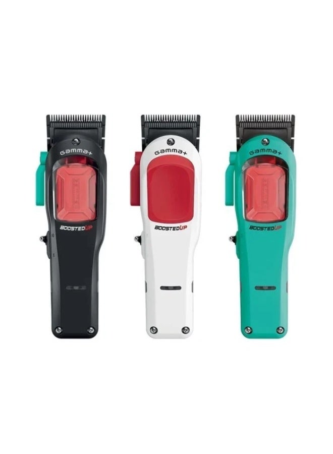 جاما+ ماكينة قص الشعر الاحترافية GAMMA+ Boosted Up للرجال بمحرك دوار لأعلى أداء، وبطارية تدوم 120 دقيقة، وشفرة قابلة للتعديل، و4 أمشاط، و3 أغطية قابلة للتبديل، وكابل شحن USB-C - Image 2