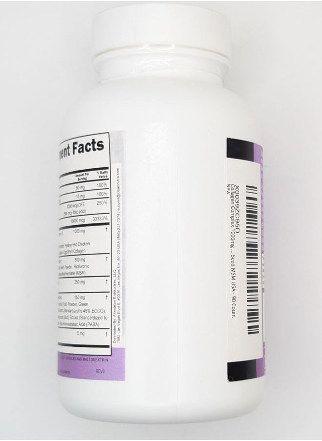 Clean Nutraceuticals - Collagen Pills 1000mg Biotin 10000mcg Keratin Saw Palmetto Hyaluronic Acid - Hair Skin & Nails Vitamins & DHT Blocker with Vitamin E Folic Acid Pumpkin Seed MSM - 90 Count - Image 1