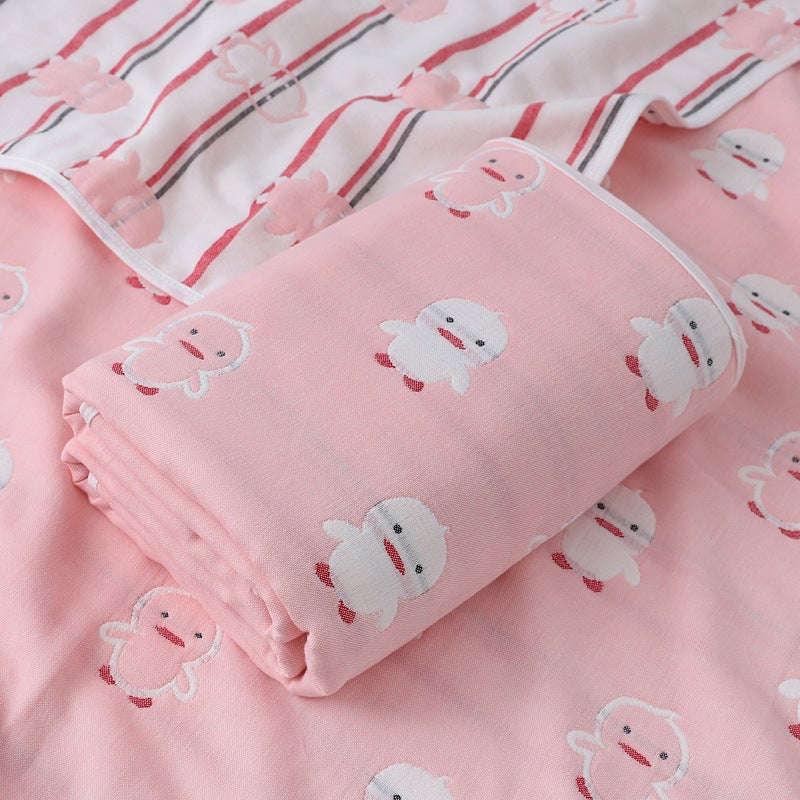 6-Layer Gauze Baby Bath Towel Jacquard Blanket for Newborns - Summer Soft Cotton Swaddle