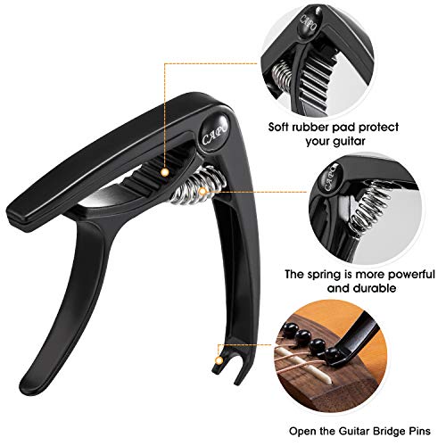 HETOETF Guitar Accessories Set: 9-Piece Tool Kit with Capo, Tuner, String Winder, Picks, Pick Holder for Acoustic & Electric Guitar Players - Image 4