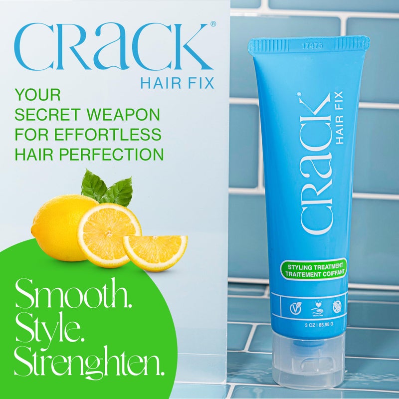 Crack HAIR FIX Styling Treatment - Multi-Tasking, Anti-Frizz, Leave-In Styling Cream with Protection from Humidity, Chlorine, Heat Treatments & Sun (3 Oz - PACK OF TWO) - Image 2