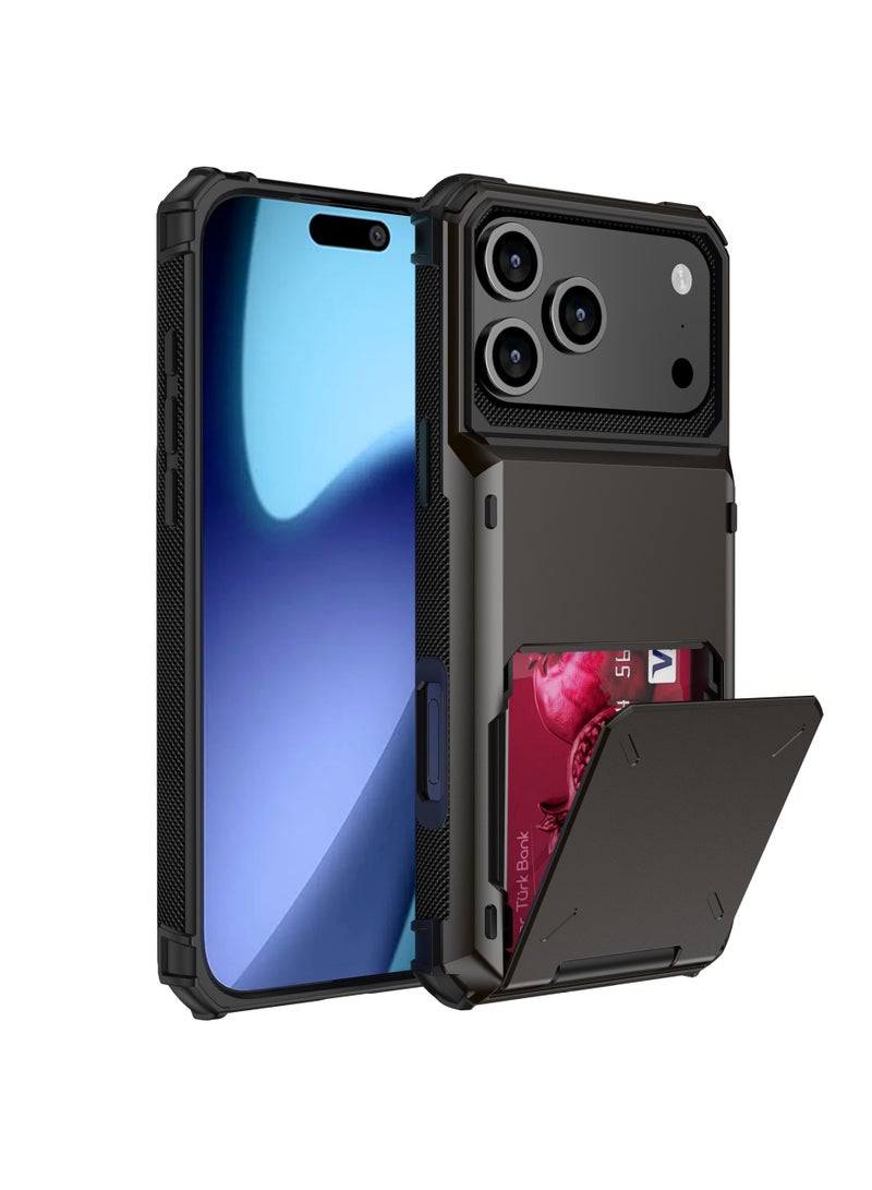 A two-in-one flip-top card-inserting anti-drop protective case for iPhone17ProMax - Image 1