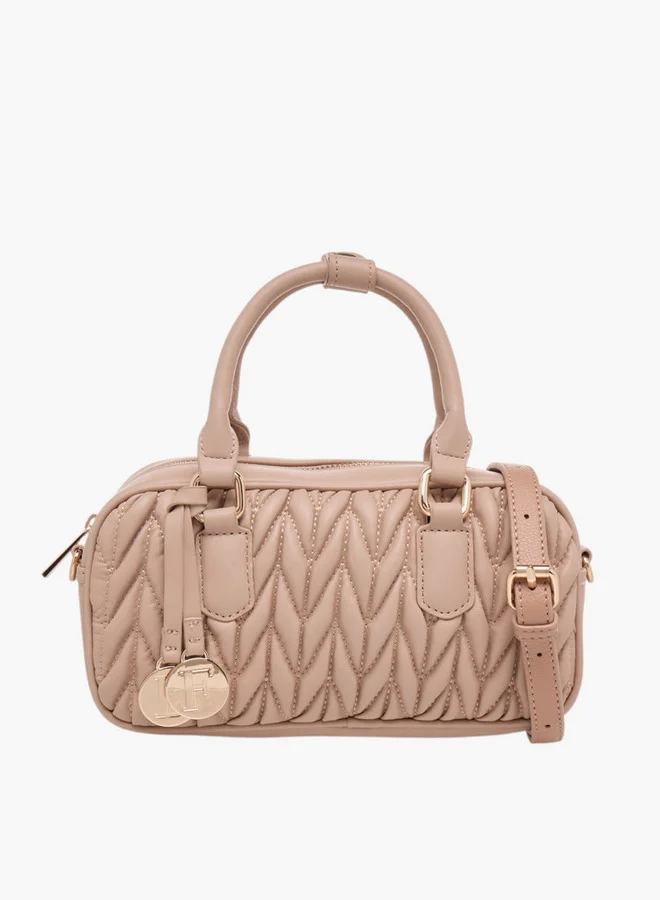 فلورا بيلا من شو إكسبرس Quilted Tote Bag with Double Handle and Zip Closure