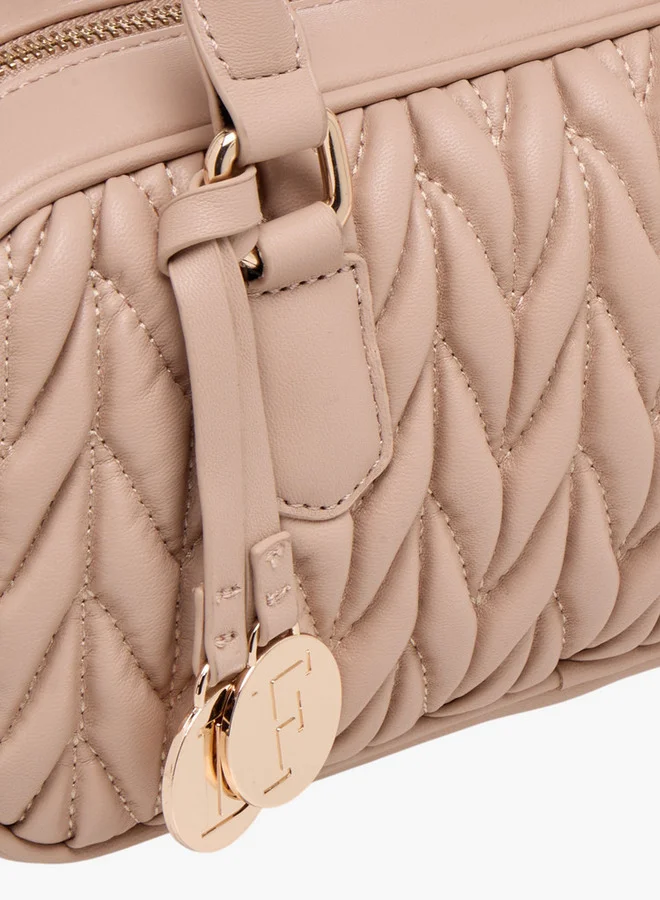 فلورا بيلا من شو إكسبرس Quilted Tote Bag with Double Handle and Zip Closure