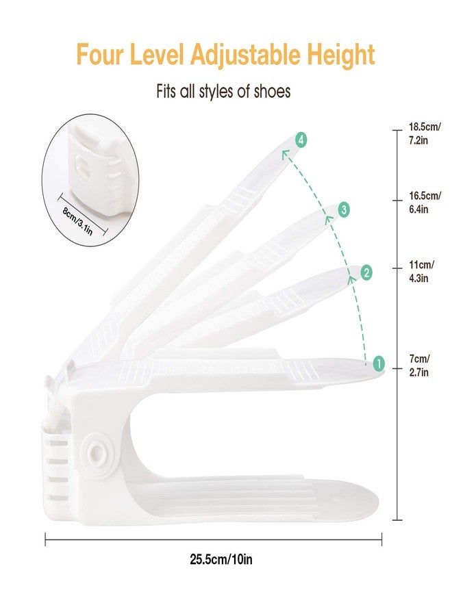 Neprock Shoe Slots Organizer, 20 Pack Adjustable Shoe Rack Stacker Storage Space Saver, Double Deck Shoe Rack Holder for Closet Organization (White) - Image 3