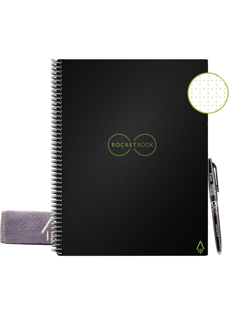 Rocketbook Rocketbook Core Smart Notebook Dotted Rule Black Cover 16 11 x 85 Sheets 