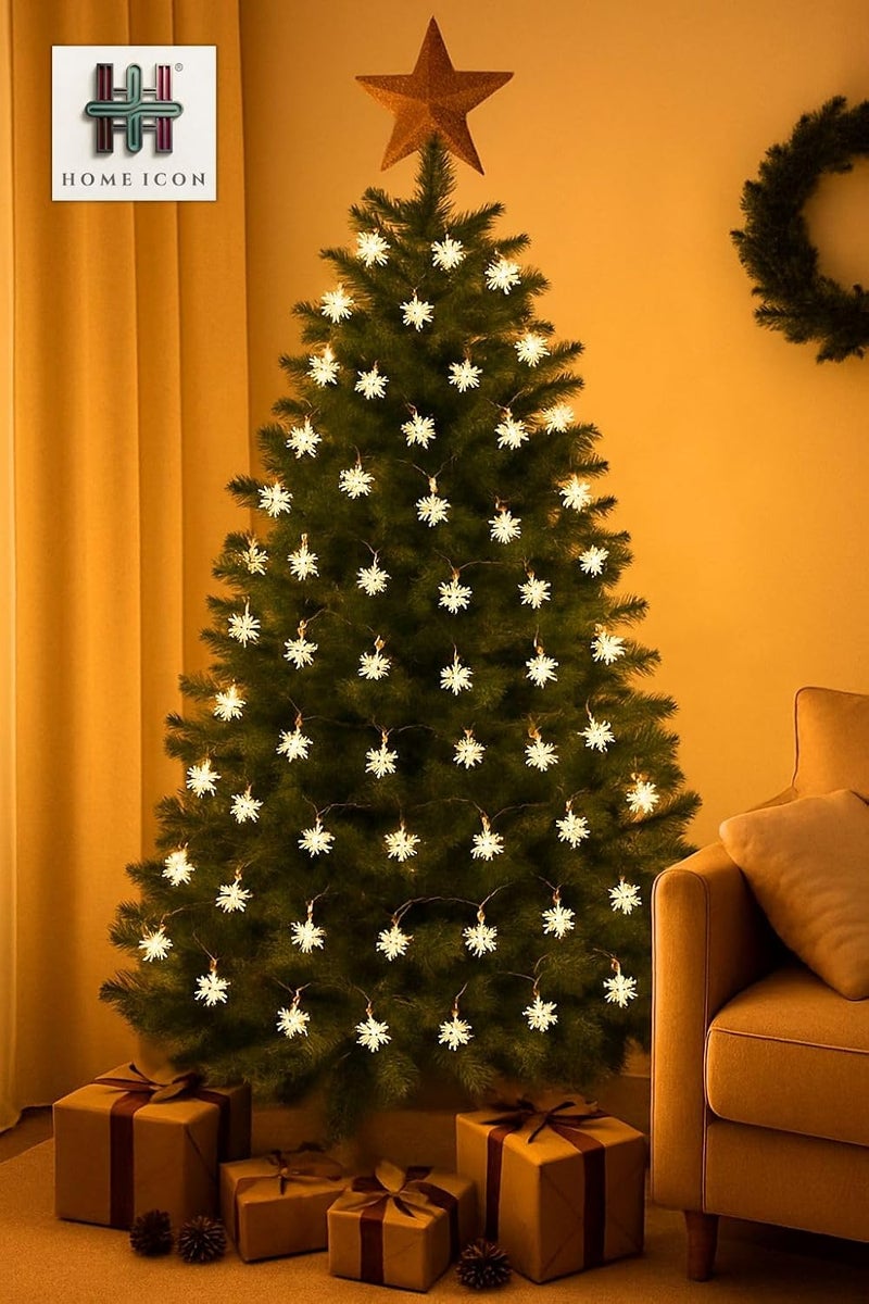 Home Icon أضواء زينة عيد الميلاد على شكل ثلج – 3م/9.8قدم، 20 LED، تعمل بالبطارية - Image 2