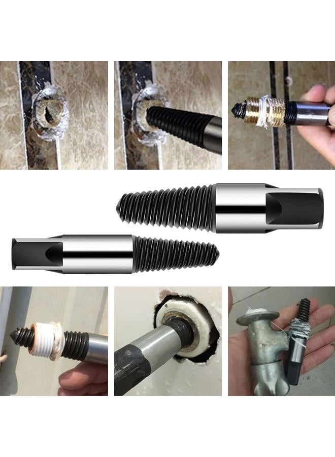EAGLES 4 Pcs Water Pipe Extractor, Carbon Steel 1/2" - 3/4" NPT Taps Set, Water Pipe Triangle Valve Repair Kit, Broken Pipe Remover Thread Repair Tool for Pipes Valve Faucet + Free Seal Tape - Image 5