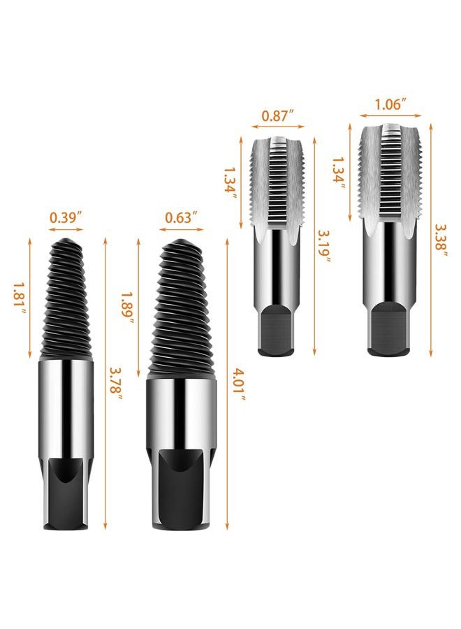 EAGLES 4 Pcs Water Pipe Extractor, Carbon Steel 1/2" - 3/4" NPT Taps Set, Water Pipe Triangle Valve Repair Kit, Broken Pipe Remover Thread Repair Tool for Pipes Valve Faucet + Free Seal Tape - Image 2