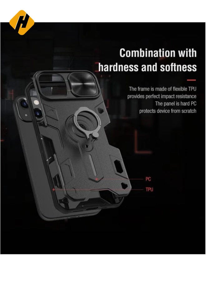 HuHa Nillkin CamShield Armor Case Hard Back Cover for Apple iPhone13 6.1 inch Black  - Image 2