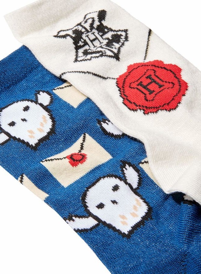 Harry Potter Hedwig Letter to Hogwarts Juniors/Womens Crew Socks 2 Pair Pack - Image 3