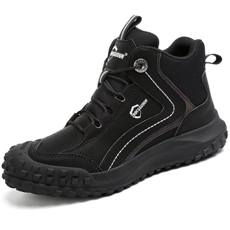 Fashion Men'S Protective Shoes High-Top Safety Anti-Smashing Shoes Men'S Protective Shoes Steel-Toe Anti-Smashing Shoes Safety Shoes - Image 1