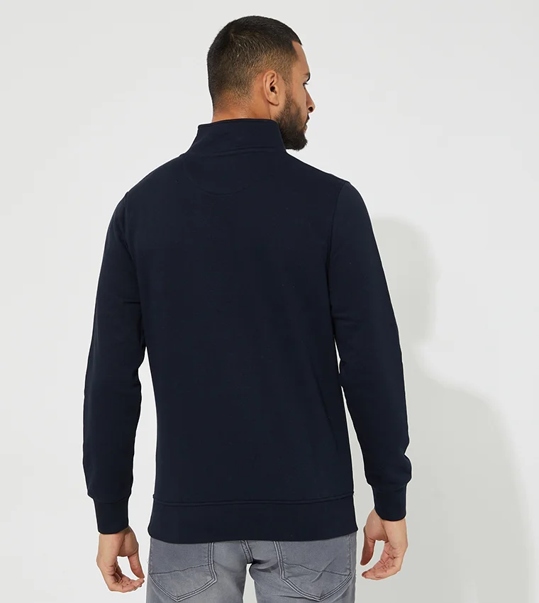 BEVERLY HILLS POLO CLUB Logo Printed Half Zip Sweatshirt