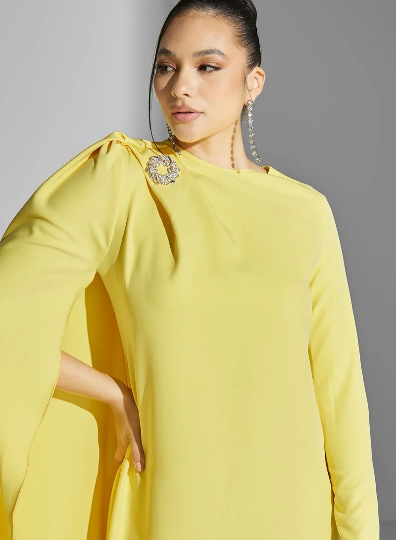Namshi x Draped Sleeve Detail Gown