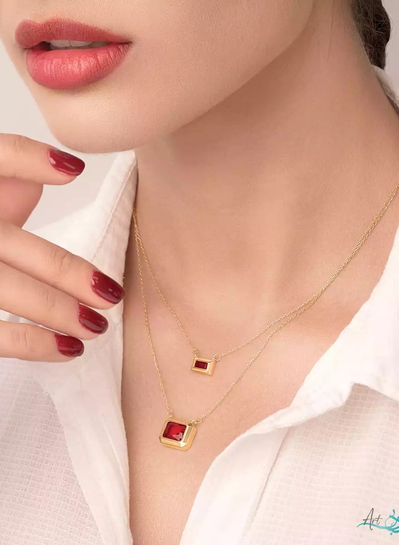 Ruby Art Gold 18K Pure Gold Women’s Necklace – Elegant & Premium Design-1.51  Gram - Image 2