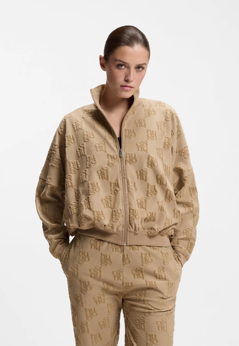 هوجو Cotton-blend jacket with all-over logo pattern