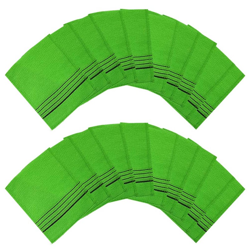 zeBrush Korean Italy Towel Genuine Korean Exfoliating Scrub Bath Mitten 20Pcs Green - Image 1