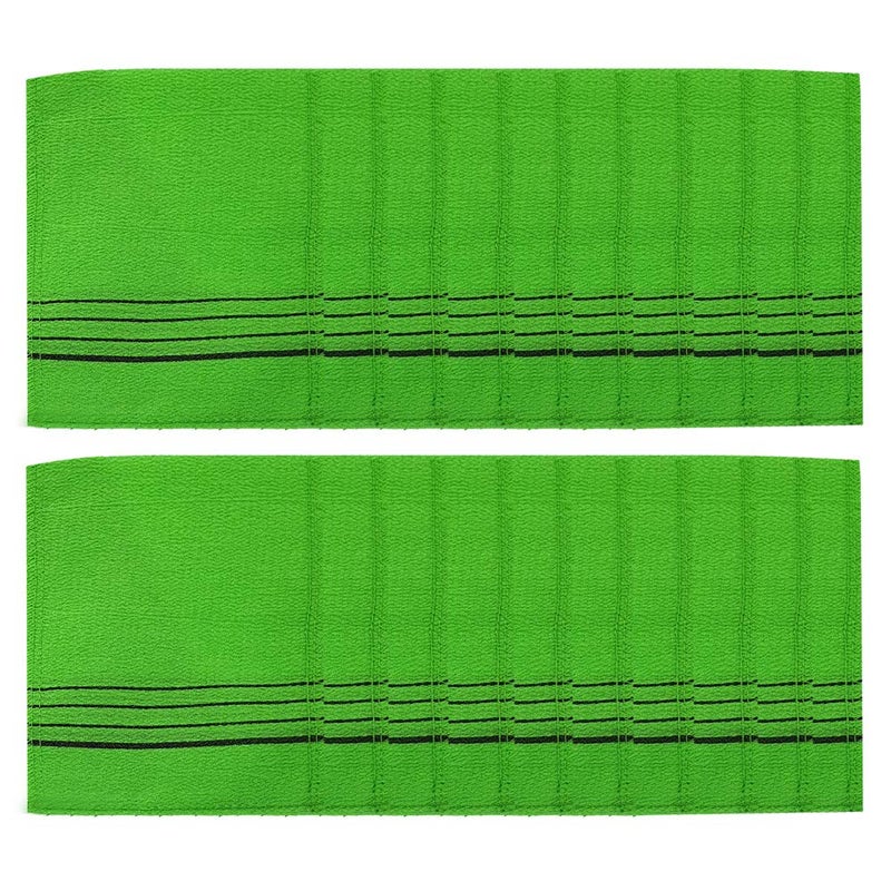 zeBrush Korean Italy Towel Genuine Korean Exfoliating Scrub Bath Mitten 20Pcs Green - Image 5