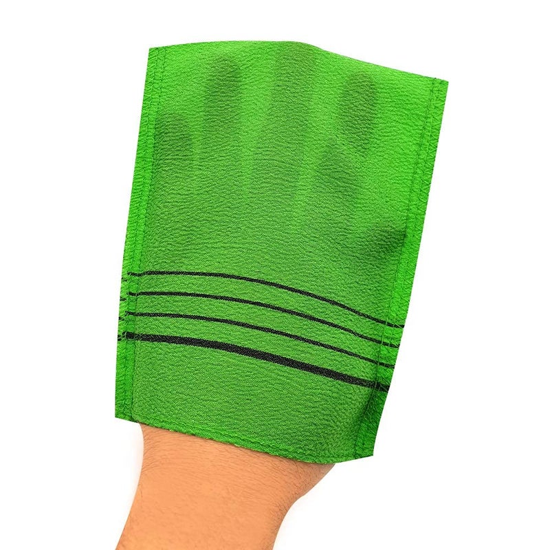 zeBrush Korean Italy Towel Genuine Korean Exfoliating Scrub Bath Mitten 20Pcs Green - Image 2