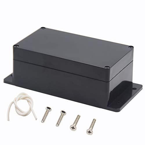 Zulkit Junction Box ABS Plastic Dustproof Waterproof IP65 Universal Electrical Boxes Project Enclosure with Fixed Ear Black 6.22 x 3.54 x 2.36 Inch (158 x 90 x 60mm) (Pack of 1) - Image 1