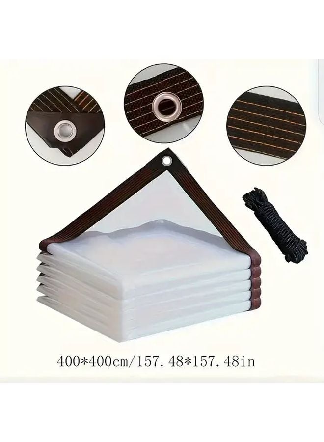 400x400 Cm Heavy Duty Waterproof Plastic Cover Reinforced Edges Outdoor Use - Image 1