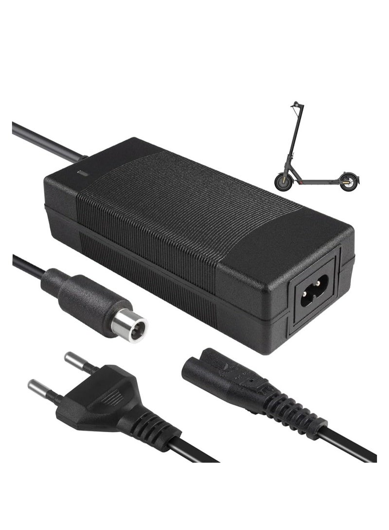 شاحن كهربائي 42 فولت 2 أمبير للسكوتر الكهربائي – شاحن بطارية عالمي للبالغين – أسود - Image 1