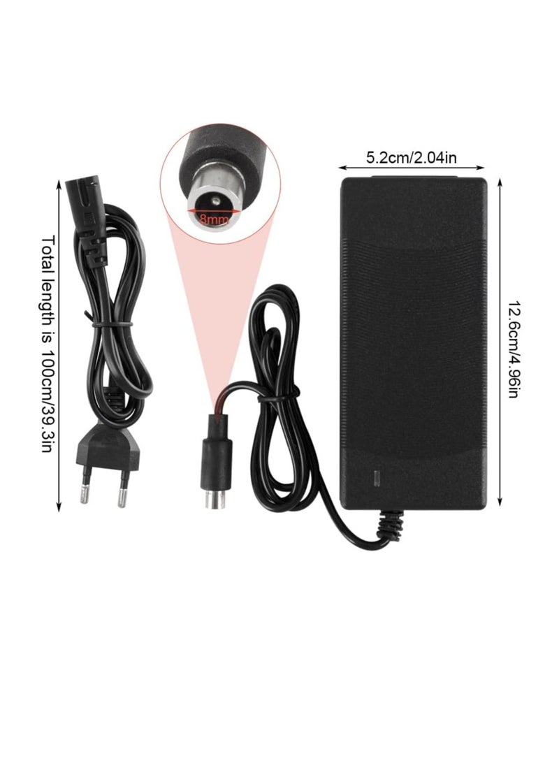 شاحن كهربائي 42 فولت 2 أمبير للسكوتر الكهربائي – شاحن بطارية عالمي للبالغين – أسود - Image 2