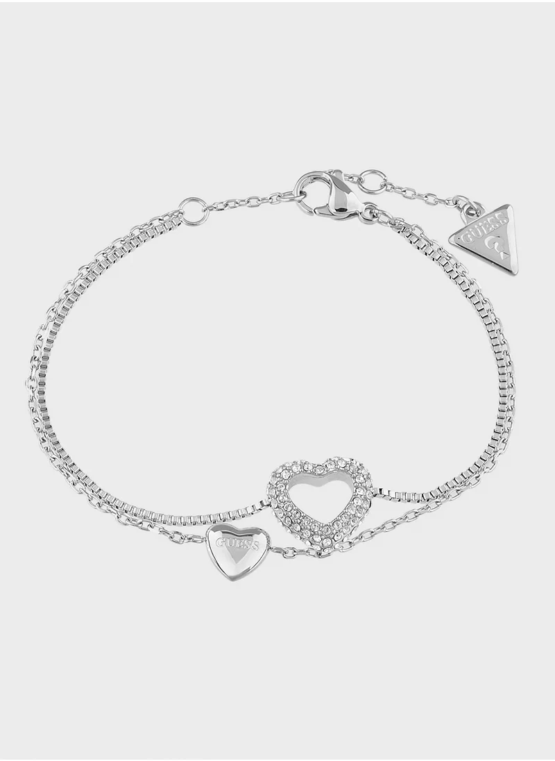 جس Jubb05027Jwrhs 13Mm Two Hearts Double Bracelet