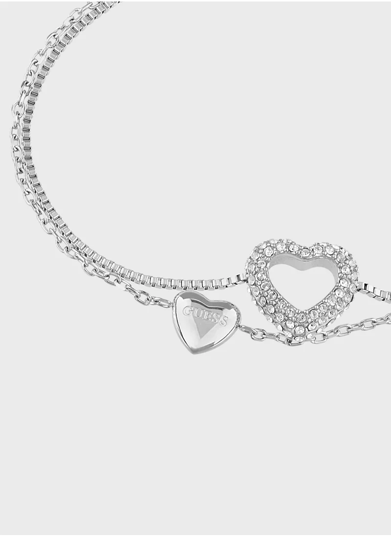 جس Jubb05027Jwrhs 13Mm Two Hearts Double Bracelet