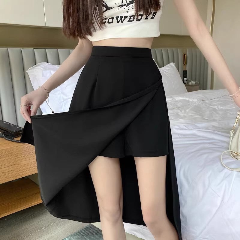 Plus Size Women'S Design High Waist Slimming Suit Skirt Women'S Chubby Girl Irregular Mid-Length Culottes - Image 2