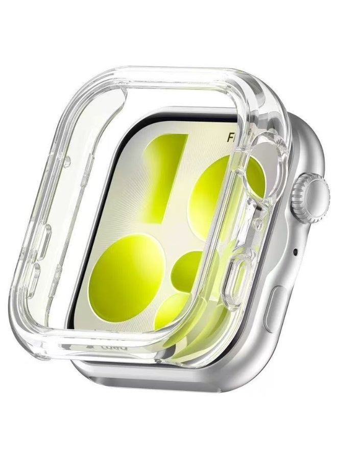 AJKMEN for Huawei Watch Fit5 case/ cover TPU Screen Protector, Drop & Scratch Resistant Soft Rubber Full Shell (Clear) - Image 1