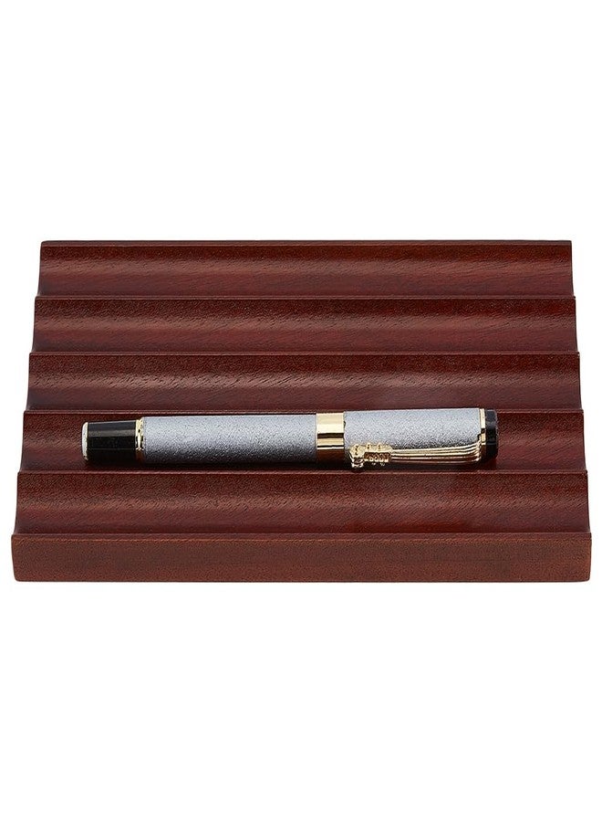 MAYJOYDIY Wooden Pencil Holder Tray Walnut Desk Pen Holder with 5 Grids Office Desk Pencil Organizer Writing Instrument Rest Suitable for School, Home, Office, Desktop Art Accessories - Image 1
