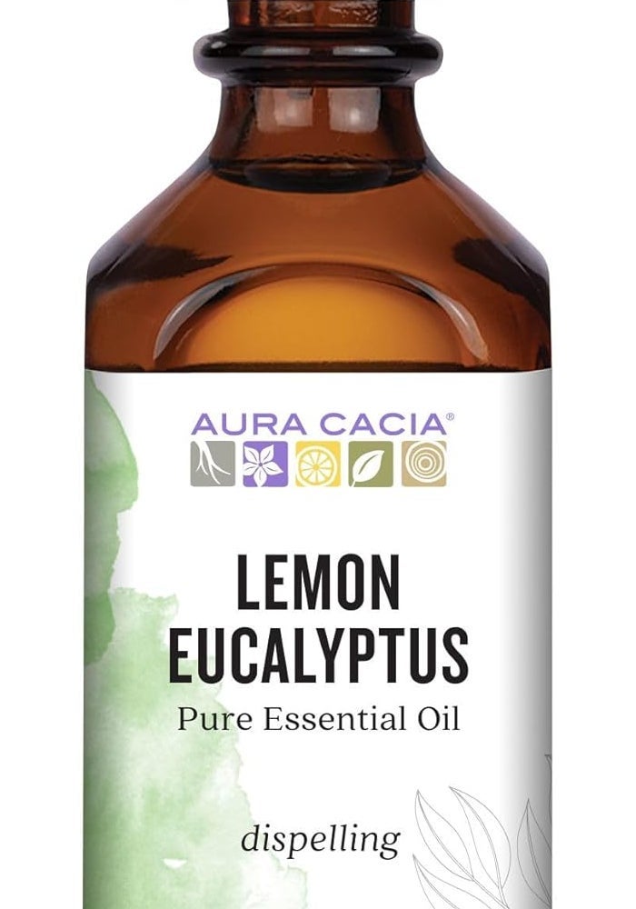 Aura Cacia Pure Lemon Eucalyptus Essential Oil - 2 fl. oz. (59 mL) - Aromatherapy Oil for Refreshing Atmosphere - Image 1