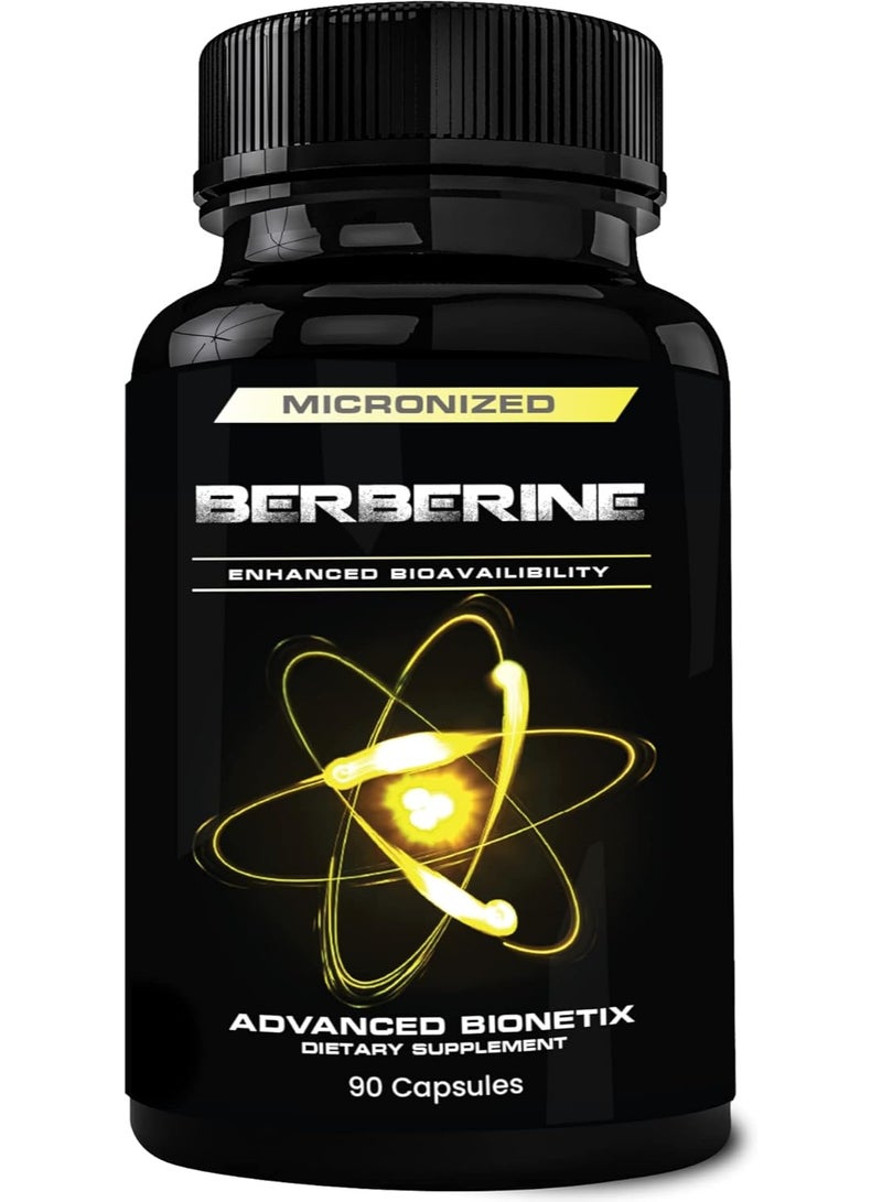 Advanced Biomedical Advanced Bionetix 1500mg Advanced Bioavailability Micronized Berberine Supplement All Natural w/BerbeTal™ Support. 90 Total Capsules - Image 1