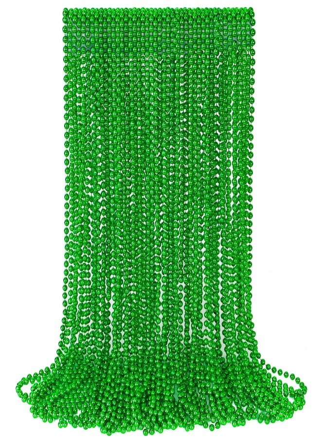 EOBOH St Patricks Day Decor, 30PCS Green Beads Necklaces Accessories, 33" Saint Patricks Day Mardi Gras Xmas Necklace Party Favor, Green Mardi Gras Beads Bulk for Wedding Birthday Holiday Parade - Image 1