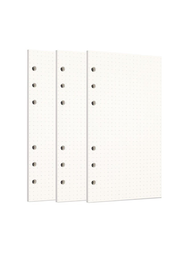 Zelten 3 Pack A6 135 Sheets/270 Pages Dotted Loose Leaf Punched Paper Refills Paper for 6 Hole Binder Personal Organizer Diary Notebook Refillable Planner - Image 1