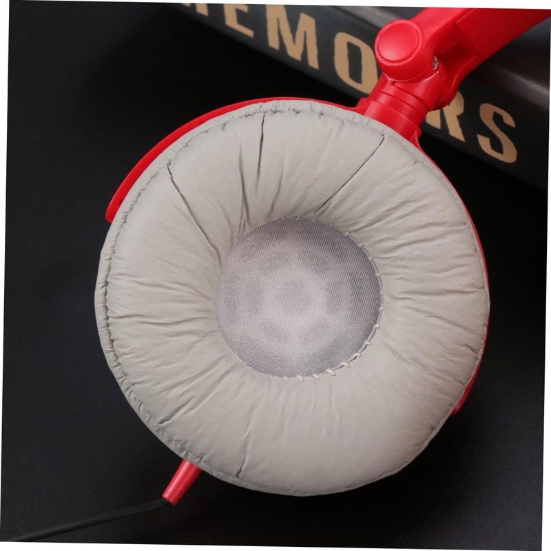 Lightweight Foldable Over Ear Headphones with Microphone Enhanced Bass Sound Red Inner Pads - Image 3