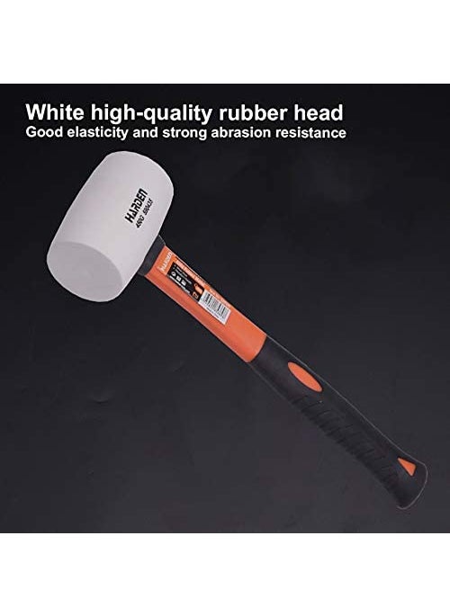 Harden Harden 450 grams Professional Rubber Mallet Hammer with Fiberglass Handle White Rubber Head Comfortable Grip Handle 590435  - Image 2