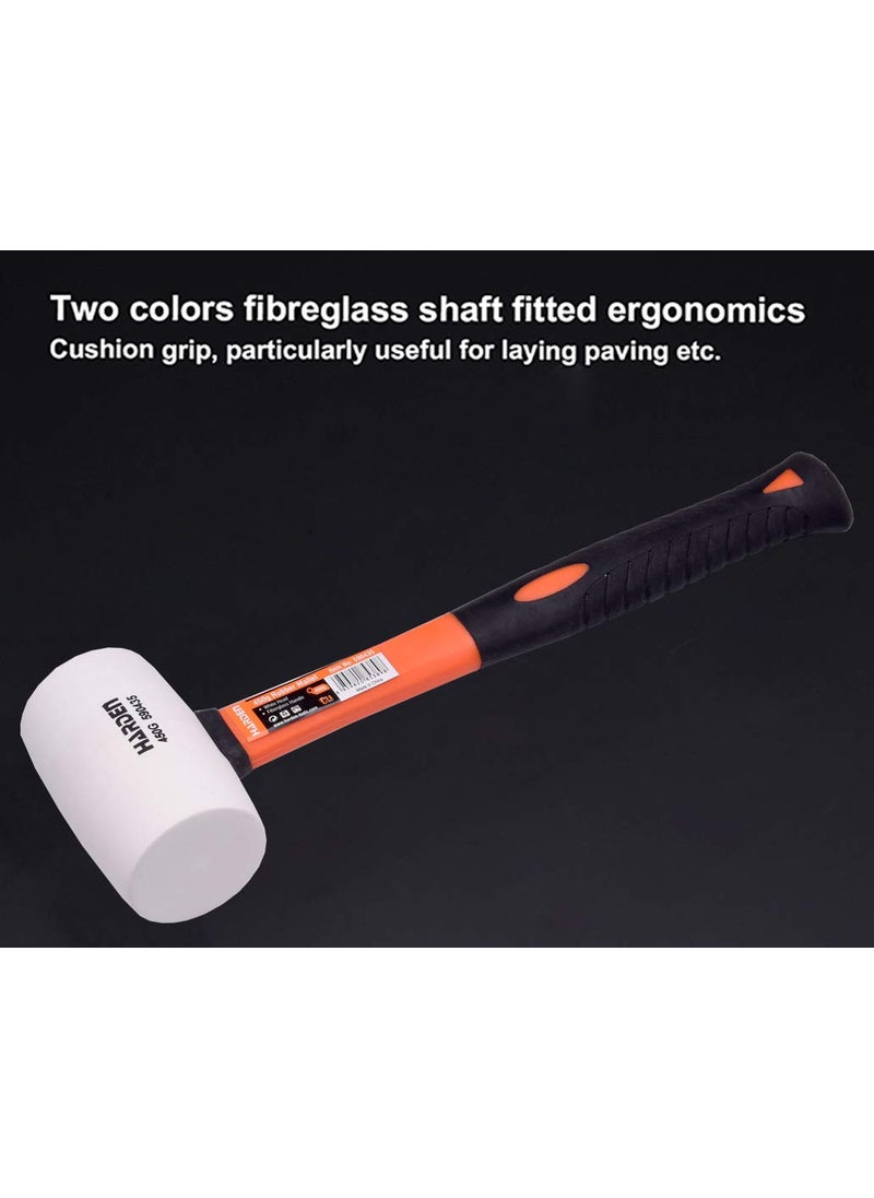 Harden Harden 450 grams Professional Rubber Mallet Hammer with Fiberglass Handle White Rubber Head Comfortable Grip Handle 590435  - Image 5