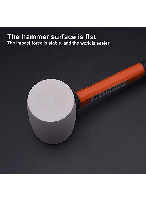Harden Harden 450 grams Professional Rubber Mallet Hammer with Fiberglass Handle White Rubber Head Comfortable Grip Handle 590435  - Image 4