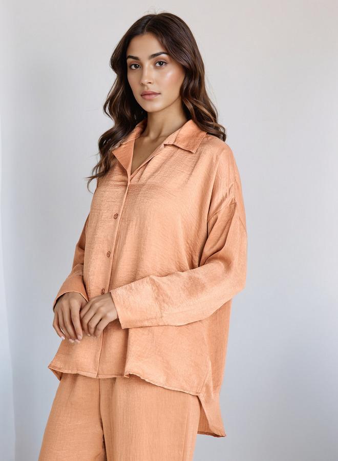 سبلاش فيڤ طقم بيجاما قميص بياقة وسروال بوليستر - Image 2