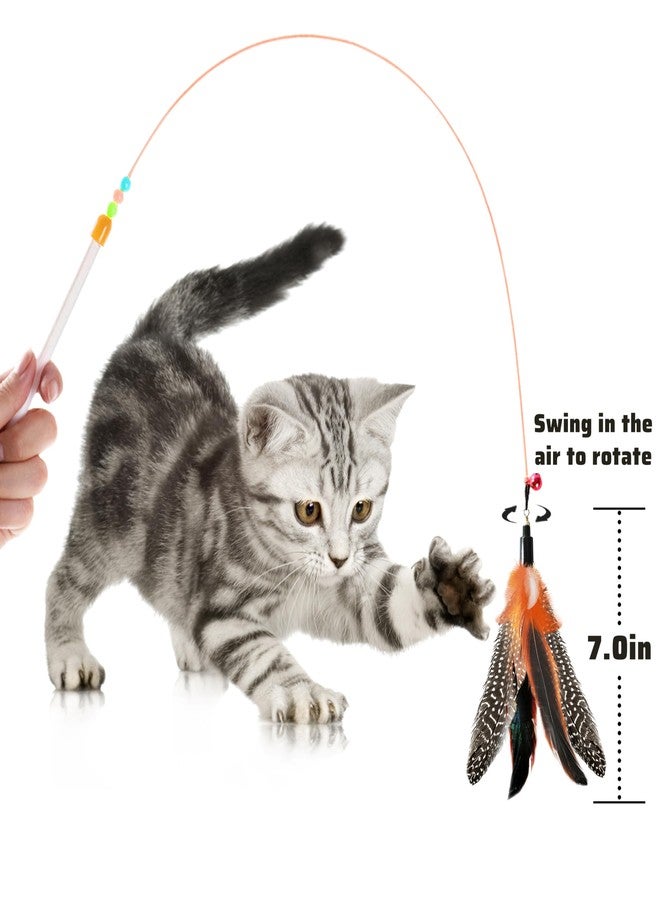 Highland Farms Select Handmade Natural Feather Cat Toy Dah Bird Refills - Interactive Cat and Kitten Toy - 6 Pack - Image 2