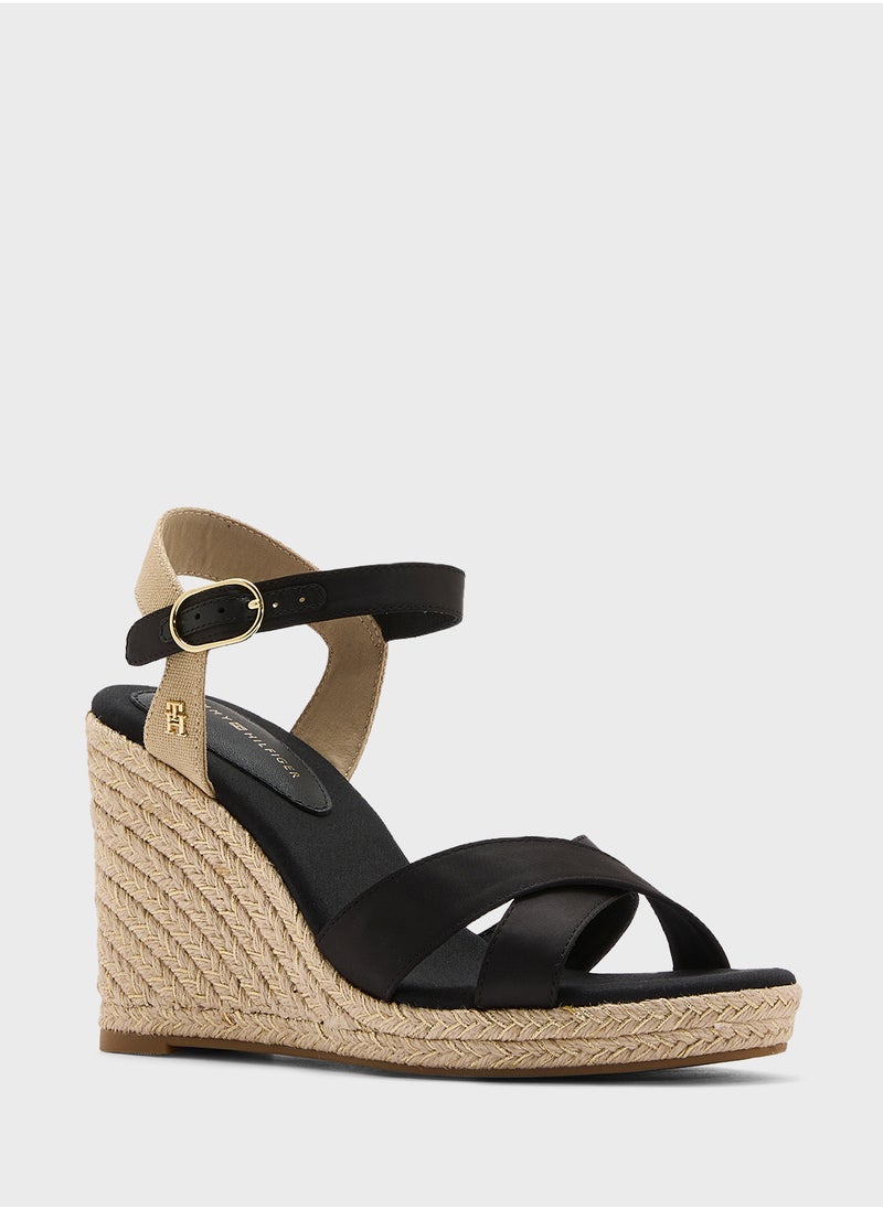 TOMMY HILFIGER SATIN HIGH WEDGE ESPADRILLES  - Image 2