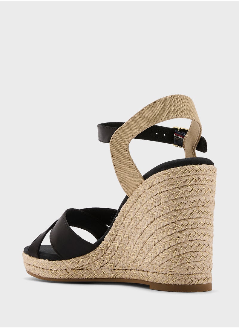 TOMMY HILFIGER SATIN HIGH WEDGE ESPADRILLES  - Image 3