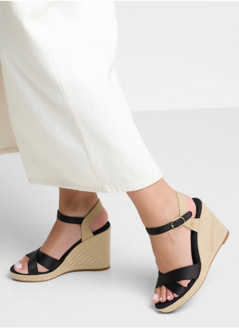 TOMMY HILFIGER SATIN HIGH WEDGE ESPADRILLES  - Image 5