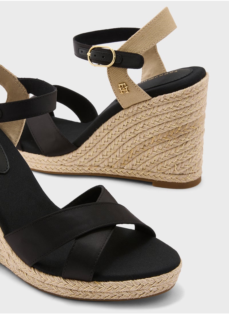 TOMMY HILFIGER SATIN HIGH WEDGE ESPADRILLES  - Image 4