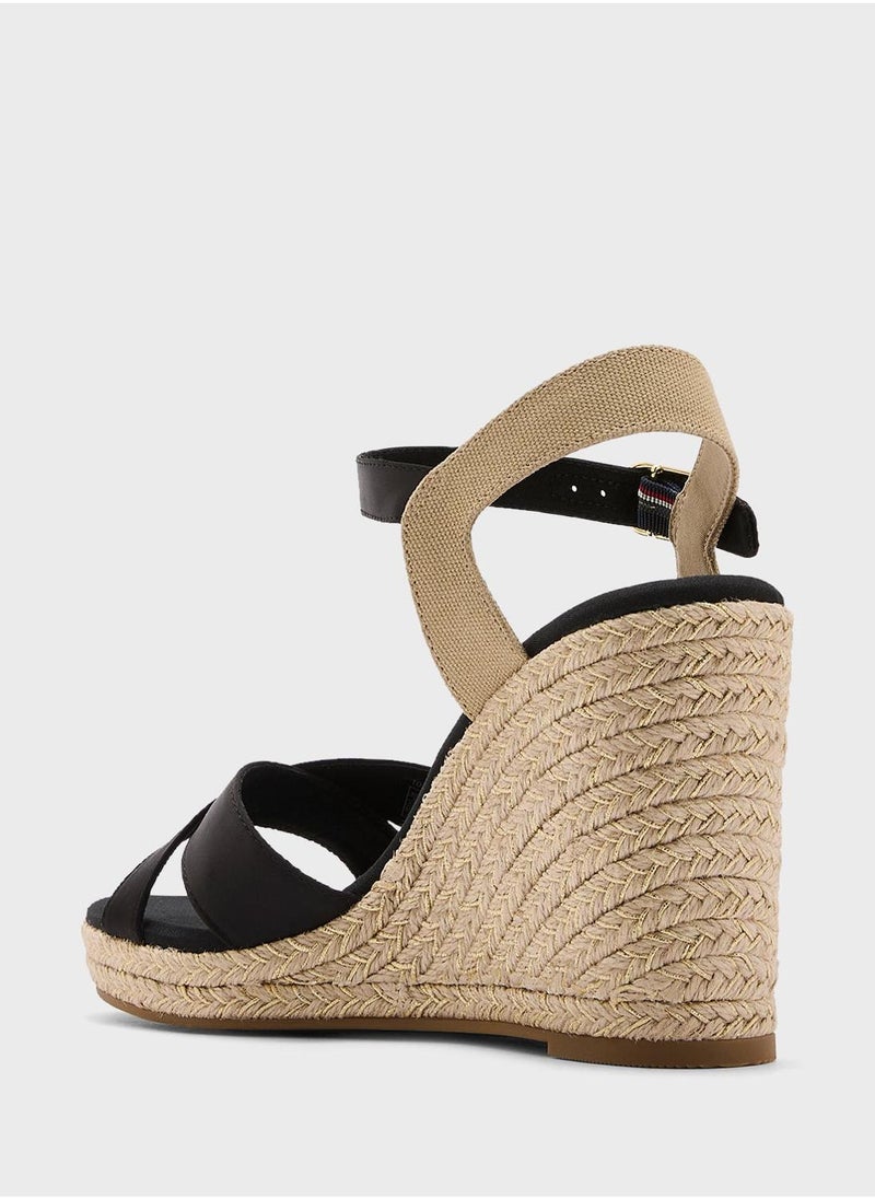TOMMY HILFIGER SATIN HIGH WEDGE ESPADRILLES  - Image 4