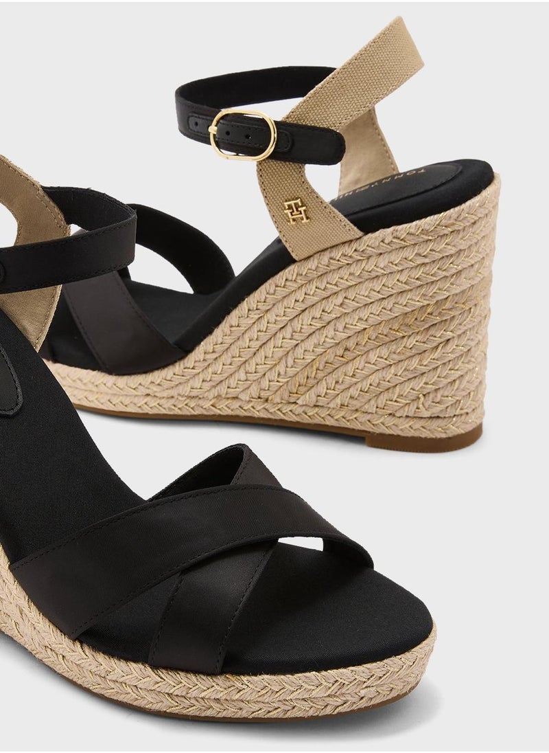 TOMMY HILFIGER SATIN HIGH WEDGE ESPADRILLES  - Image 5